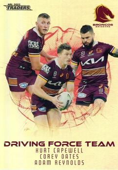 2023 NRL Traders Titanium - Driving Force Team #DFT01 Brisbane Broncos Front